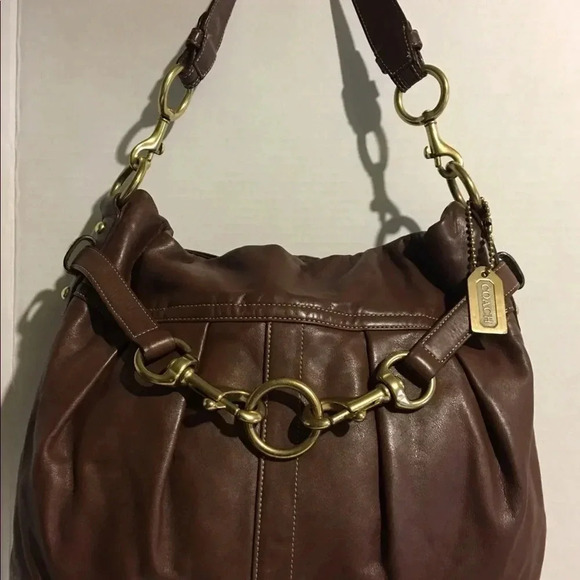 Coach Brown Leather Hobo with Gold Hardware - Picture 7 of 8